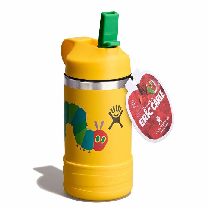 kids-12-oz-bottle-world-of-eric-carletm-l1 le26-w12-1000-kids-12-oz-wide-straw-cap-and-boot-yellow-caterpillar-angled-lid-open-withtag_1.jpg